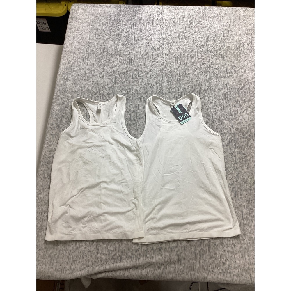 DSG Girls Movement Seamless Tank Top Set 2 Pack Pure White Large 14 DAG14105 NEW
